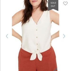 Madewell tie button front tank top
